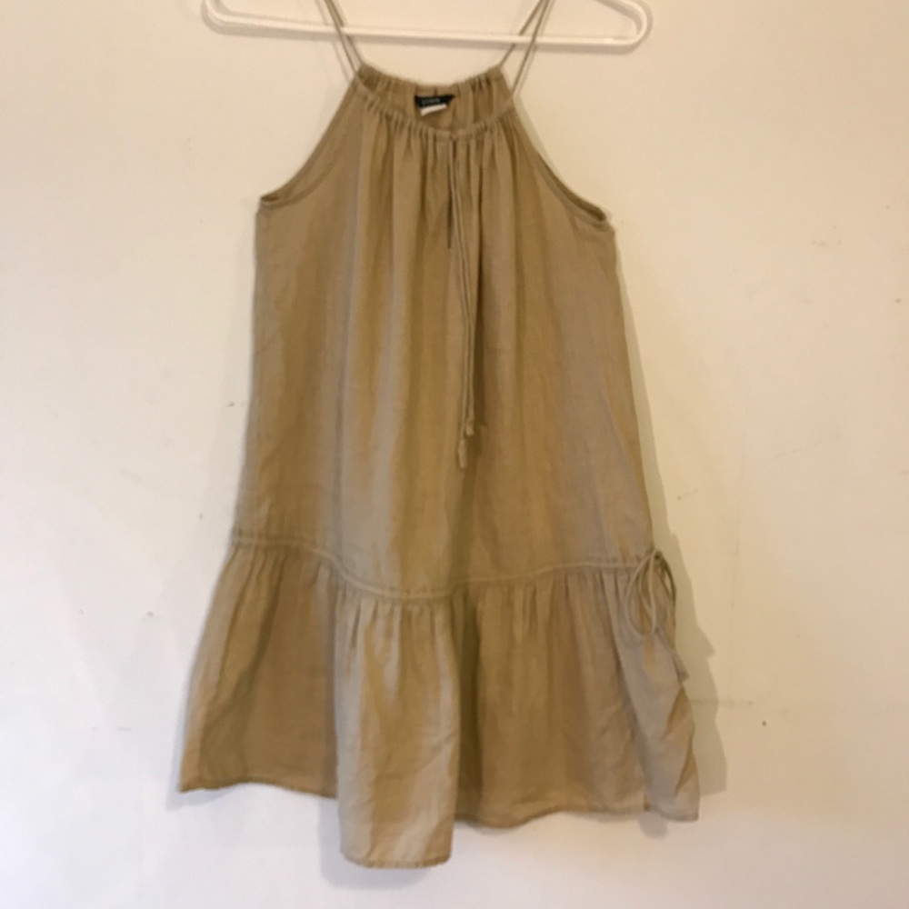 Linen Jcrew drop waist dress